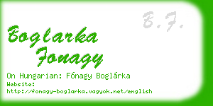 boglarka fonagy business card